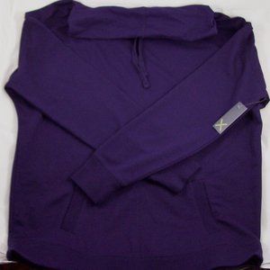Xersion Premiere Oversized Purple Cowl Neck Sweatshirt